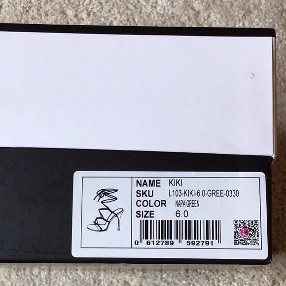 Larroudé Green Lace-up Heeled Sandal - Picture 5 of 5